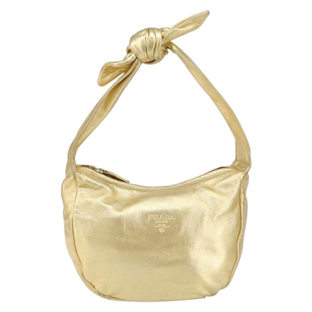 Prada Leather Shoulder Bag Gold